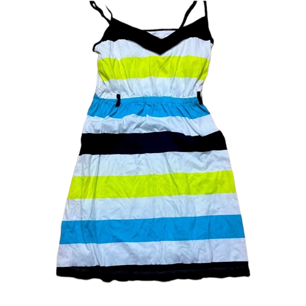 Striped dress spaghetti strap women’s size large.
